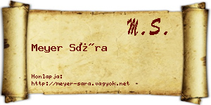 Meyer Sára névjegykártya