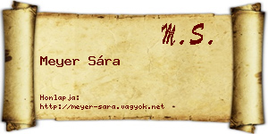 Meyer Sára névjegykártya